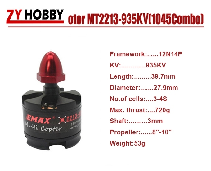 Hobbypower Emax MT2213-935KV 2212 CW CCW Brushless Motor For DJI F450 X525 Quadcopter Multirotor