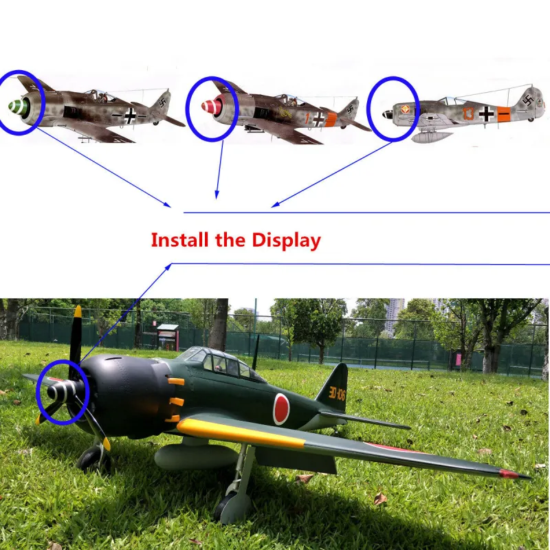 3inch/76mm Spiral motion Spinner for  FW190, Zero Fighter, Sukhoi