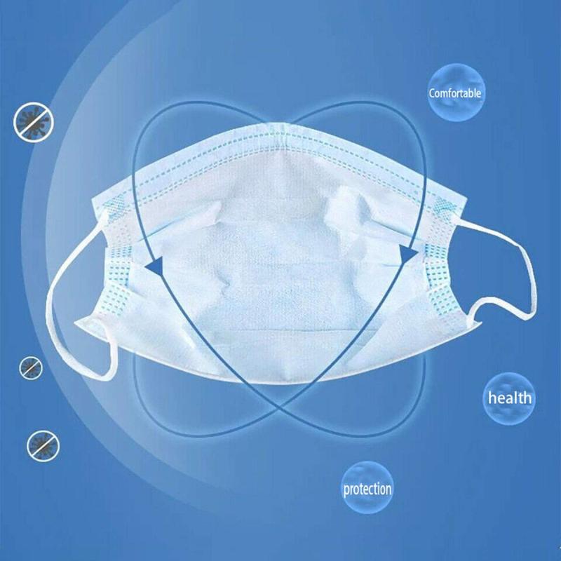 3 Layer Disposable Medical Masks Face Mask Breathable Mouth Cover Muffle for Dust / Virus Protection Medical Mask