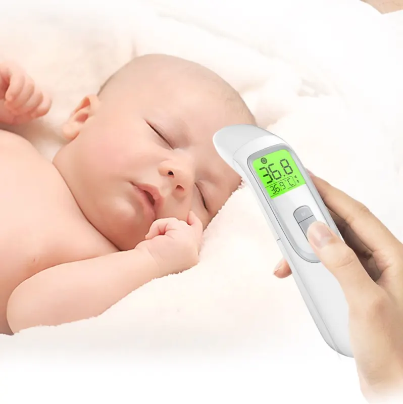 Forehead &amp; Ear Infrared Thermometer Temperature Gun with LCD Backlight for Adult Baby