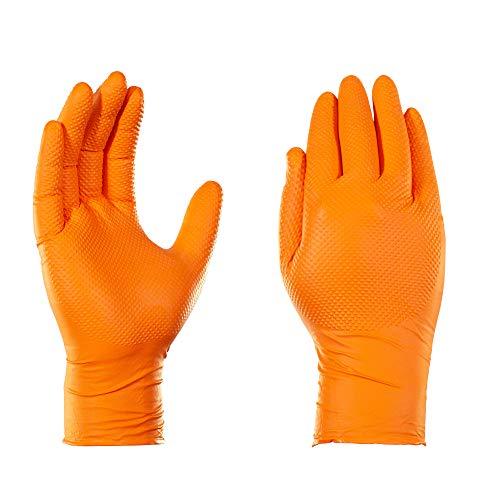 100pcs Gloveworks HD Industrial Orange Nitrile Gloves