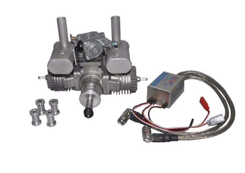 RCGF 21cc Dual / Twin Cylinder Petrol / Gasoline Engine with Muffler Spark plug
