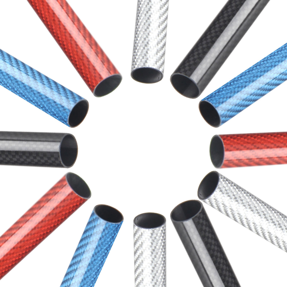 2pcs 500mm Colored Carbon Fiber Tubes - 3K Glossy Surface