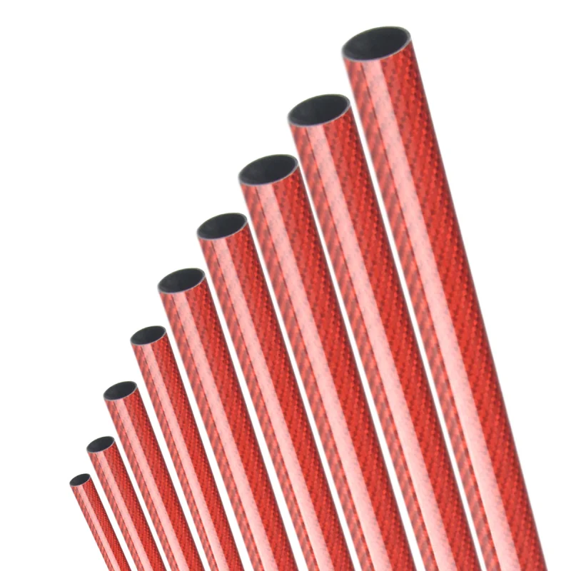 2pcs 500mm Colored Carbon Fiber Tubes - 3K Glossy Surface