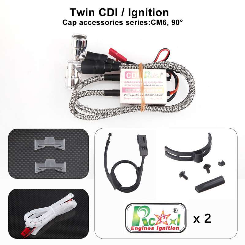 RCEXL Twin Ignition with 90 Degree Cap for NGK CM6 10mm Plug