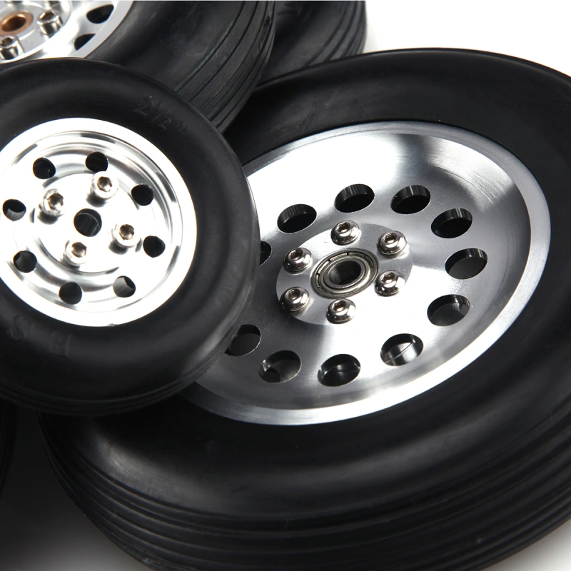 1Pair Durable Rubber Wheels for RC Plane - Size 1.7~4.5inch to Pick