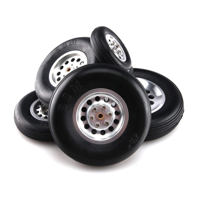 1Pair Durable Rubber Wheels for RC Plane - Size 1.7~4.5inch to Pick