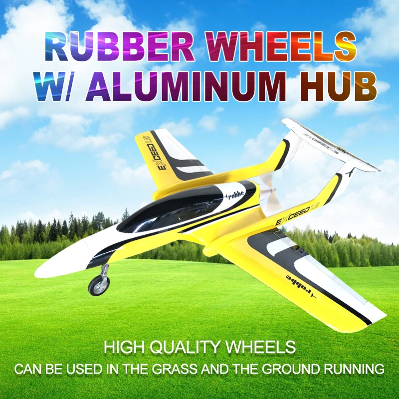 1Pair Durable Rubber Wheels for RC Plane - Size 1.7~4.5inch to Pick