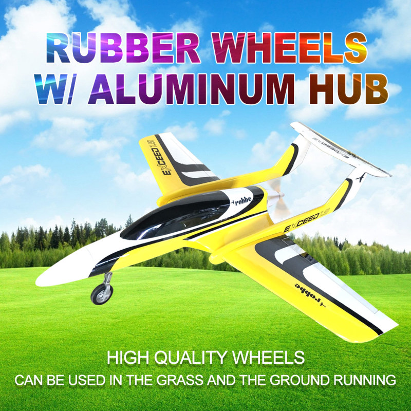 1Pair Durable Rubber Wheels for RC Plane - Size 1.7~4.5inch to Pick