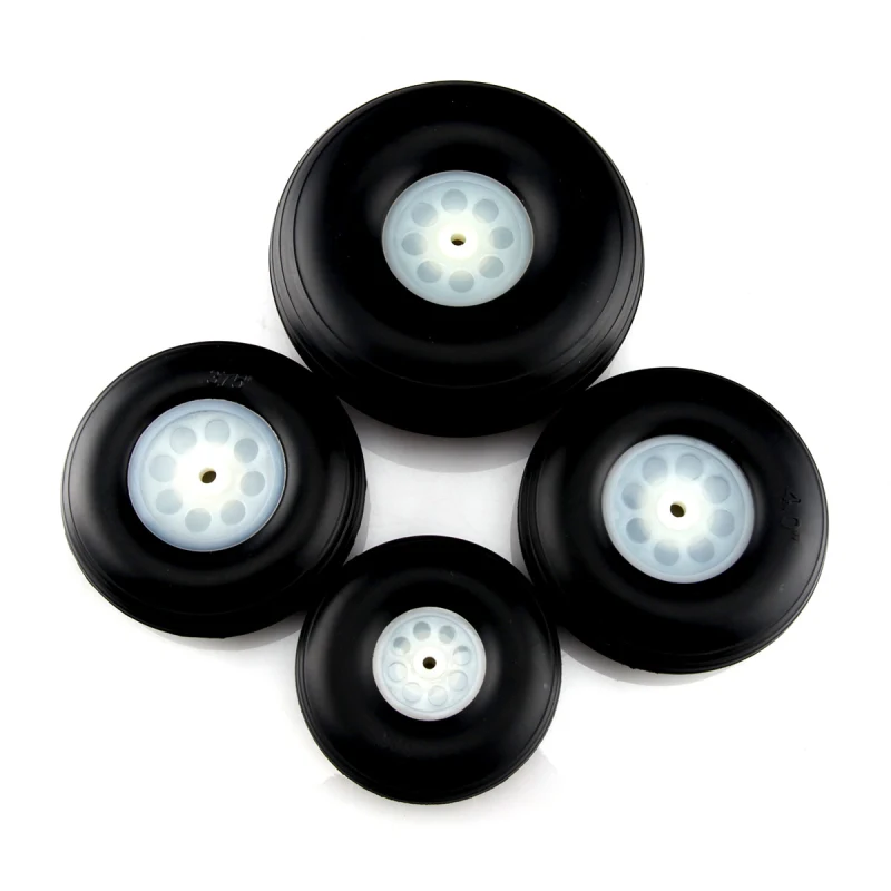 1 Pair  1 inch to 7 inch PU Wheels Tires with Plastic Hub