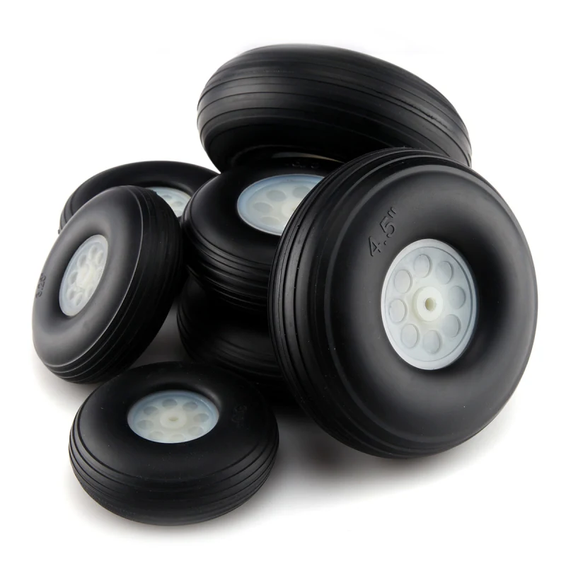 1 Pair  1 inch to 7 inch PU Wheels Tires with Plastic Hub