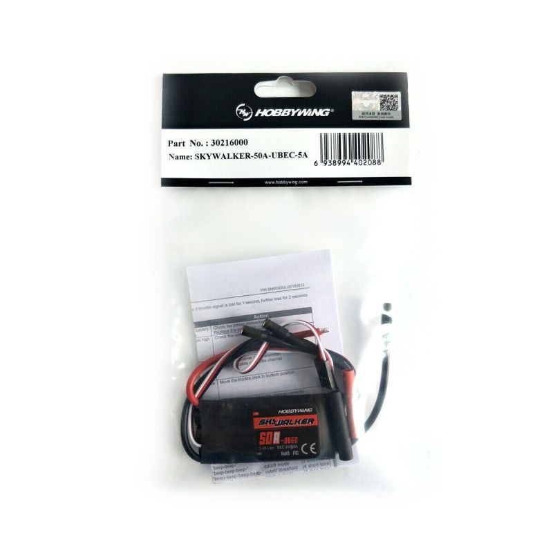 SkyWalker 50A UBEC 2-4S Electric Speed Control ESC for RC 440/450 Helicopter US Stock