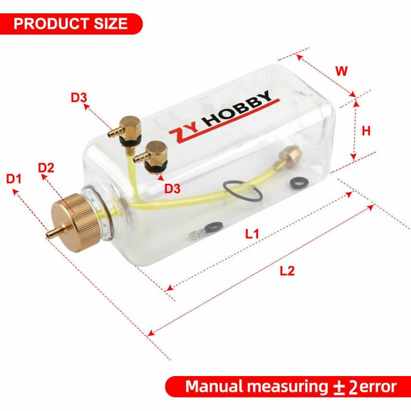 ZYHOBBY 700CC Fuel Tank 700ML Transparent Plastic Oil Box US Stock