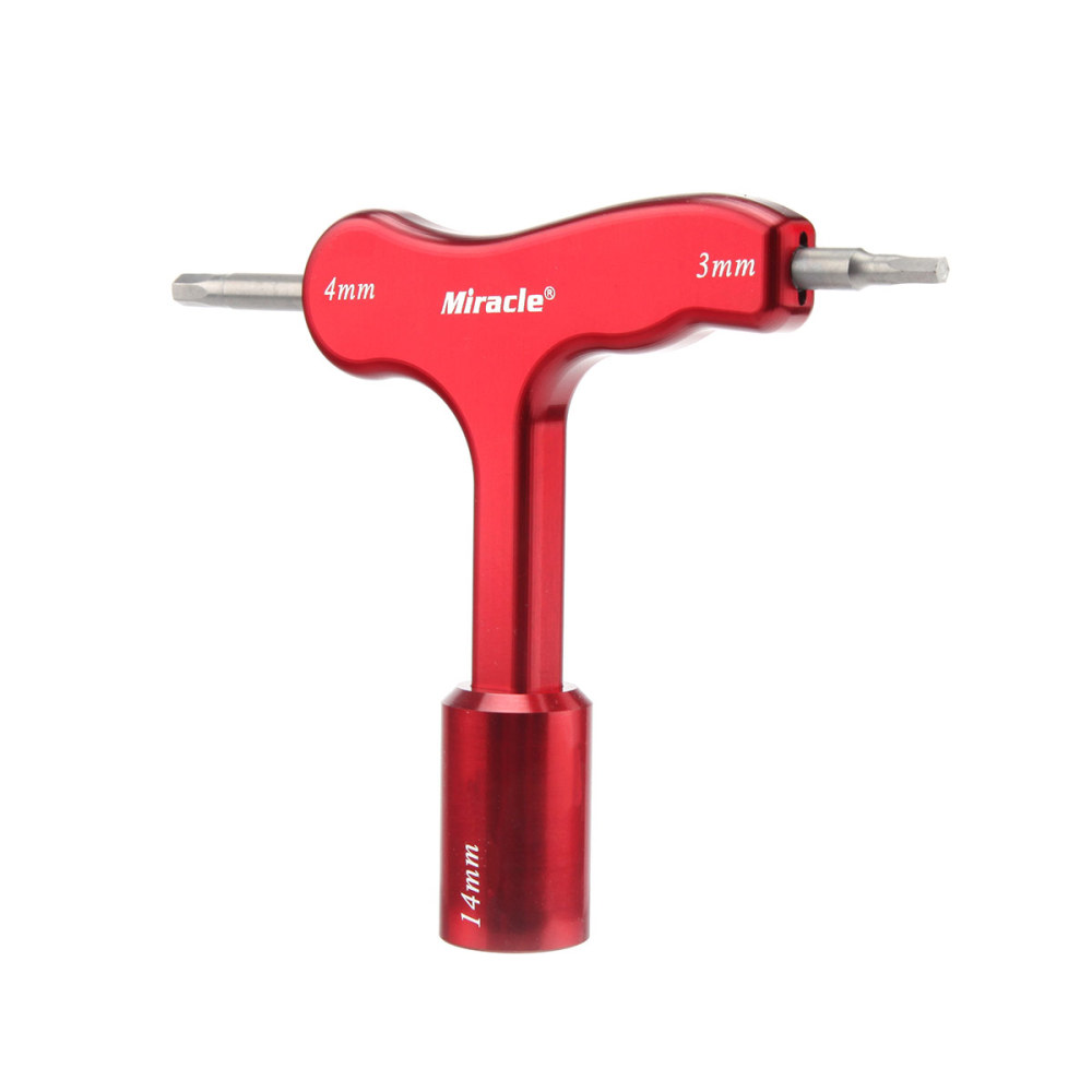 Miracle Aluminum Alloy Wrench 14mm For CM6 Spark Plug 3mm/4mm Brown/ Blue/ Red For EME DLE Gas Engine