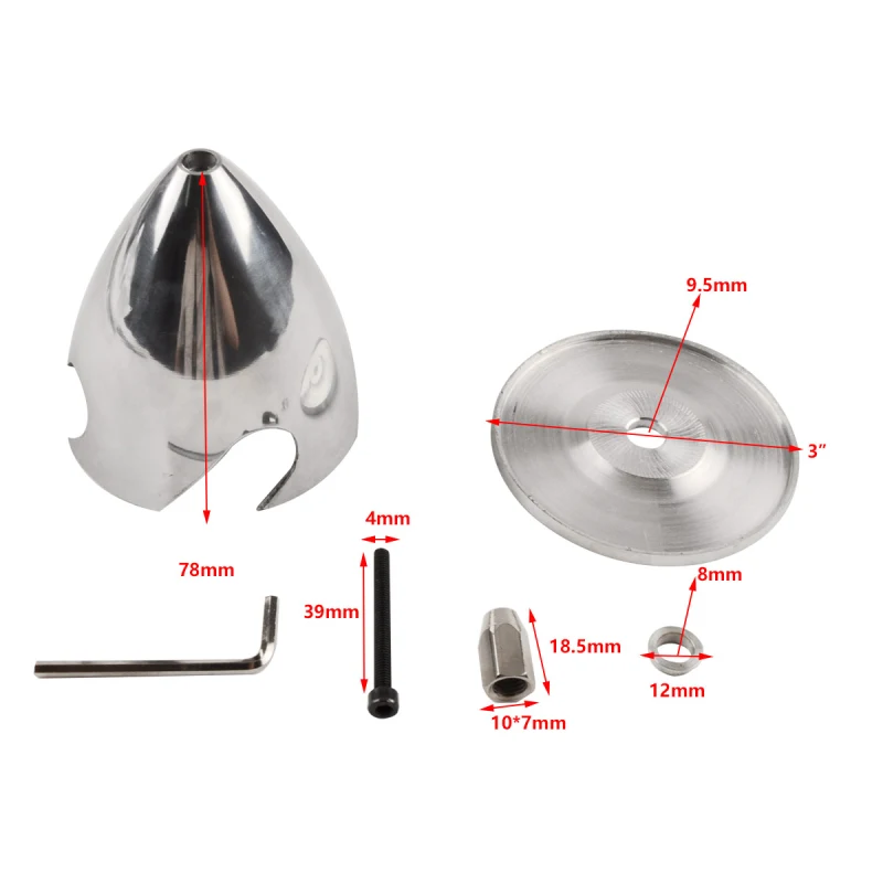 3inch / 4 Blades Aluminium Alloy  Propeller Spinners