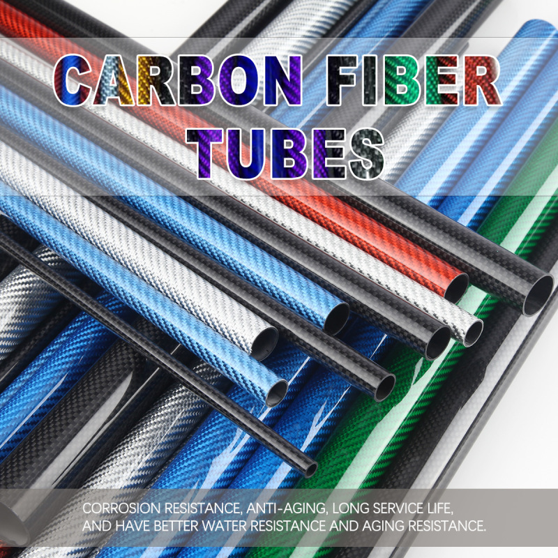 1pcs 500mm Colored Carbon Fiber Tubes - 3K Glossy Surface