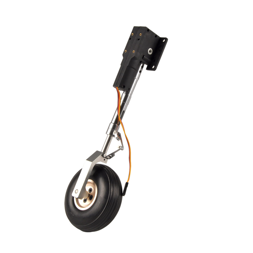 1 Set 3.5kg RC plane Main Electric Retractable Landing Gear Metal Steering Seat Anti-vibration Landing Gear With Wheels