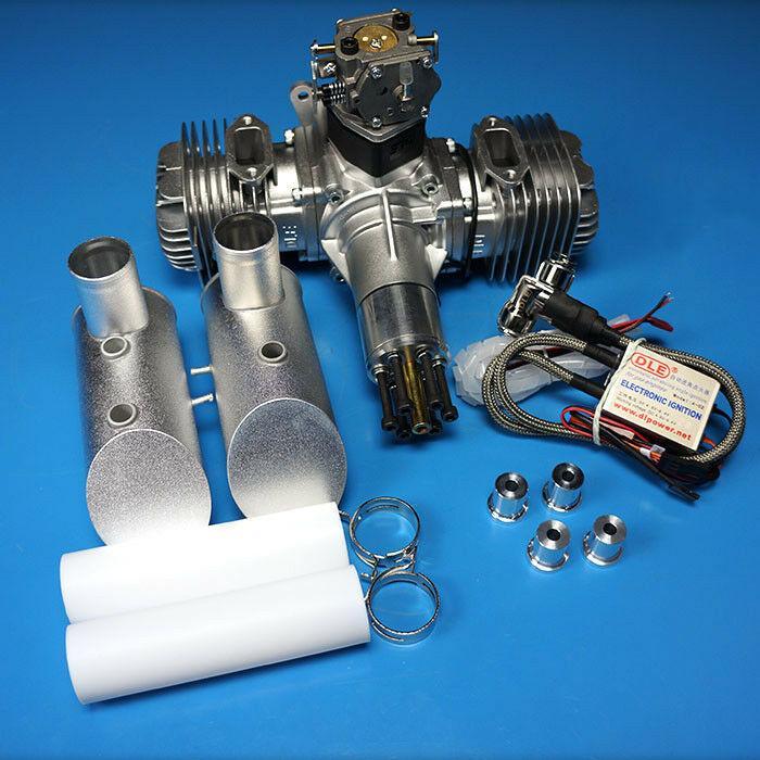 DLE 120CC Two Stroke  Twin Cylinder Side Exhaust Gasoline Engine for RC Aircraft