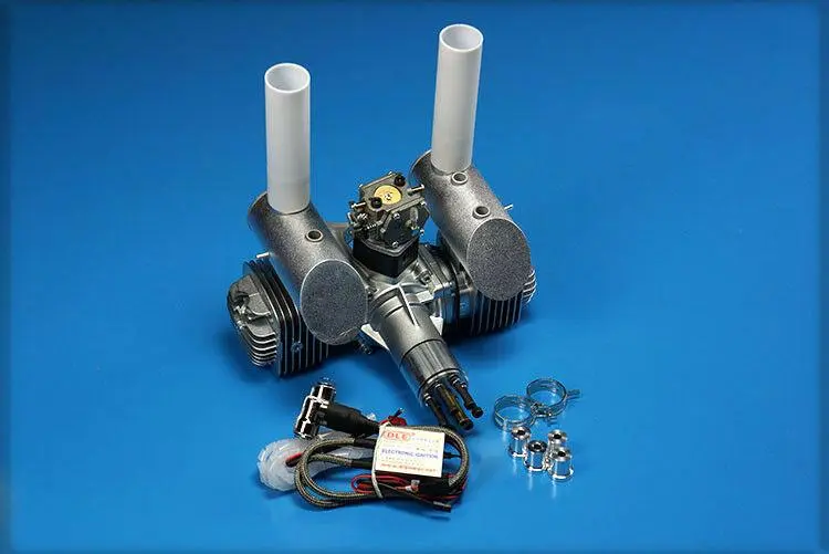 DLE 120CC Two Stroke  Twin Cylinder Side Exhaust Gasoline Engine for RC Aircraft