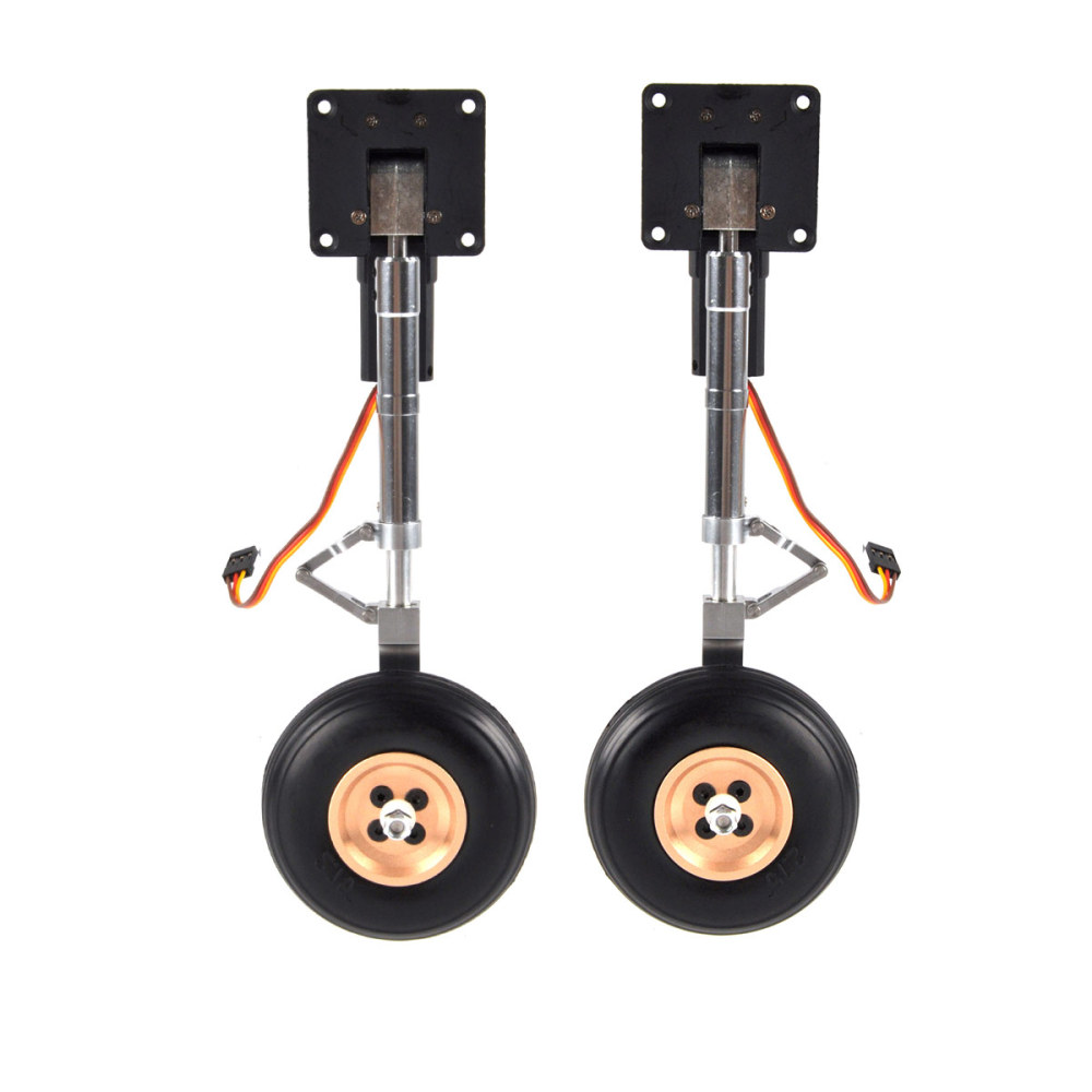 Electric Servoless Retractable Landing Gear Anti-vibration Landing Gear With Wheels for 5-6kg RC P47 Plane