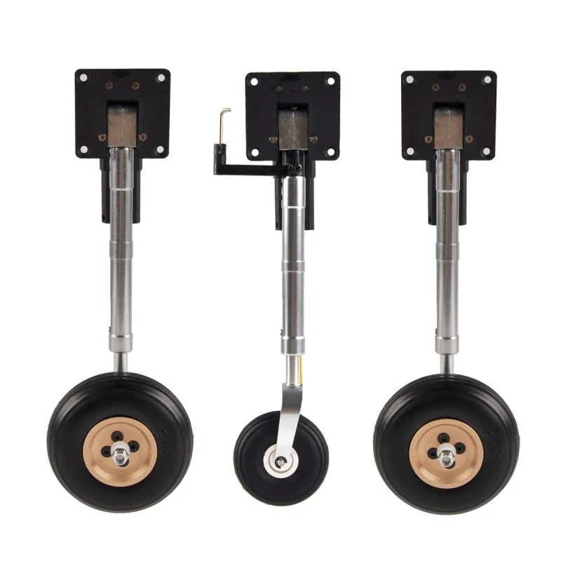 Nose/Main Servoless Electric Retractable Landing Gear Anti-vibration Landing Gear With Wheels 210mm for 4-6kg RC Airplane