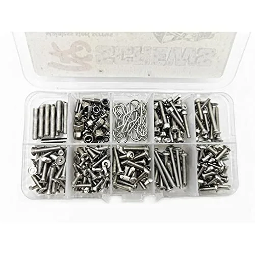 Axial 90046 90047 SCX10 Common Stainless Steel Screw Repair Kit Screw Box for RC Car