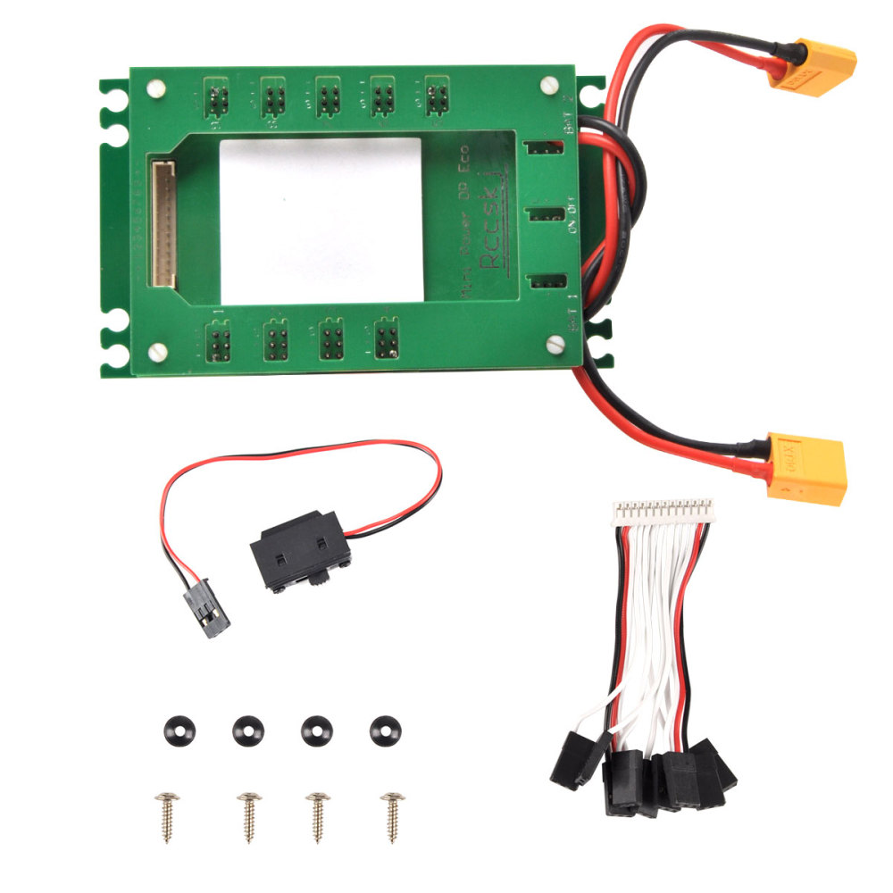 Green Mini Servo Section Board w/ Dual Power Input and Switch