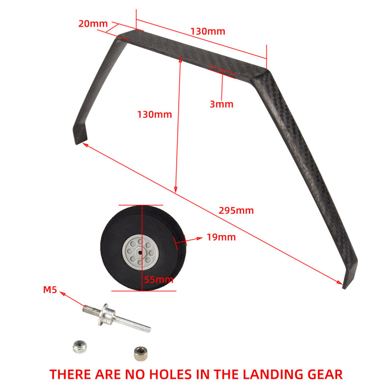 1set Carbon Fiber Landing Gear Undercarriage KIT With Wheels for RC Airplane Model