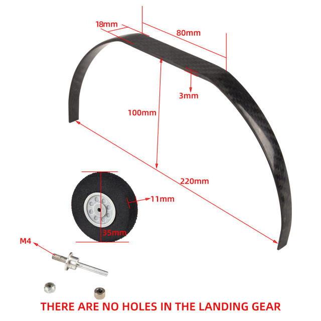 1 Set Carbon Fiber Landing Gear Undercarriage With Wheels for RC