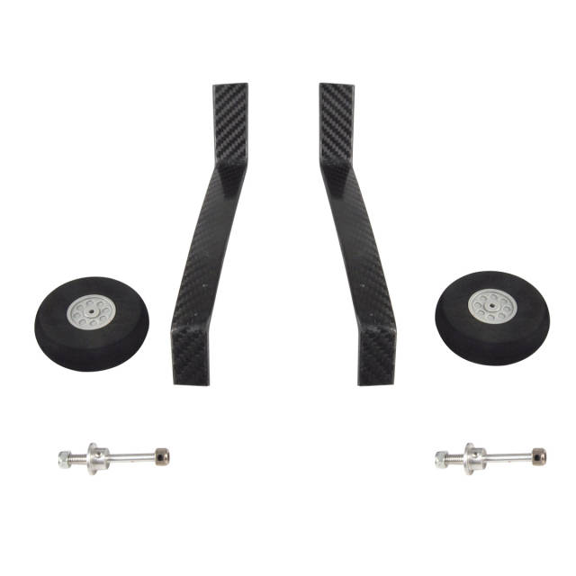 1 Set Carbon Fiber Landing Gear 50E KIT With Tyre Wheel Axles for RC Airplane Model