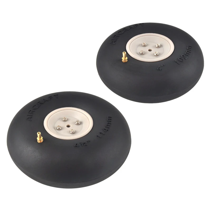 1 Pair Inflatable Tire Air Wheel Pneumatic Tyre Rubber Wheel 4/4.5/5/5.5inch for RC Aircraft Model Landing Gear Wheels