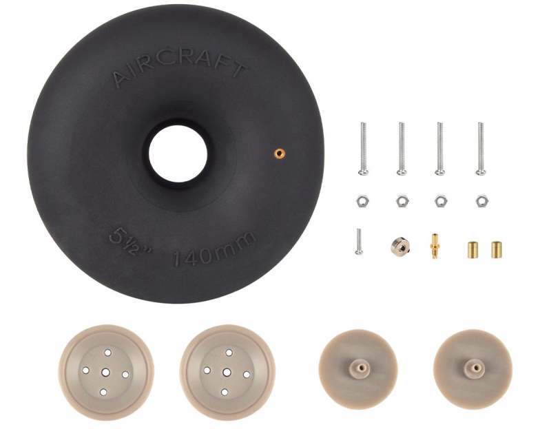 1 Pair Inflatable Tire Air Wheel Pneumatic Tyre Rubber Wheel 4/4.5/5/5.5inch for RC Aircraft Model Landing Gear Wheels