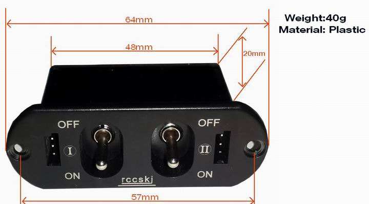 Rccskj Dual Charging Switch Heavy Current Fit FUTABA/ JR connector For RC Car Airplane Model