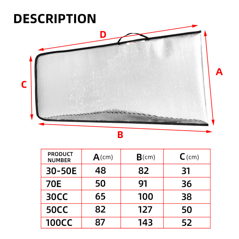 2 Layer Bubble Wing Bag for 70E 30CC 50CC 100CC RC Airplane