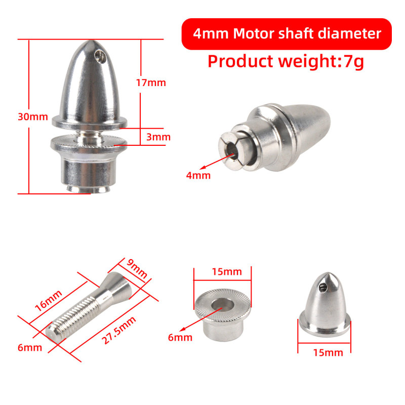 2mm, 3mm, 3.17mm, 4mm, 5mm, 6mm, 8mm RC Aluminum Bullet Propeller Adapter Holder/ Prop Shaft