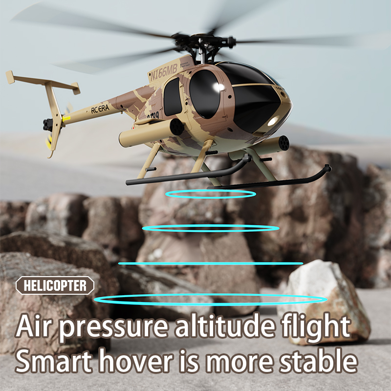 PurAr RC Helicopter MD500 C189 Helicopter with Single-Rotor, 1/28 2.4G 4CH 6-Axis Gyro, Dual Brushless Motors Little Bird Aircraft Ready to Fly for Beginners RTF Version (Red and White)