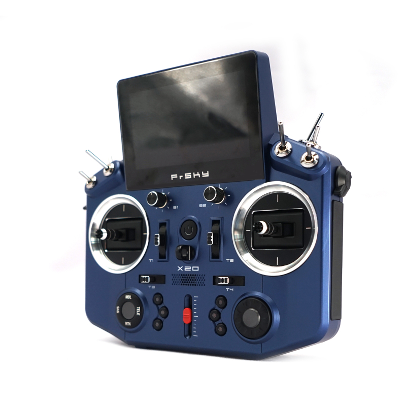 PurAr NOBRIM Tandem X20 Transmitter with Built-in 900M/2.4G Dual-Band Internal RF Module FCC Controller for RC Aircraft Model (Blue) (Black Remote Control)