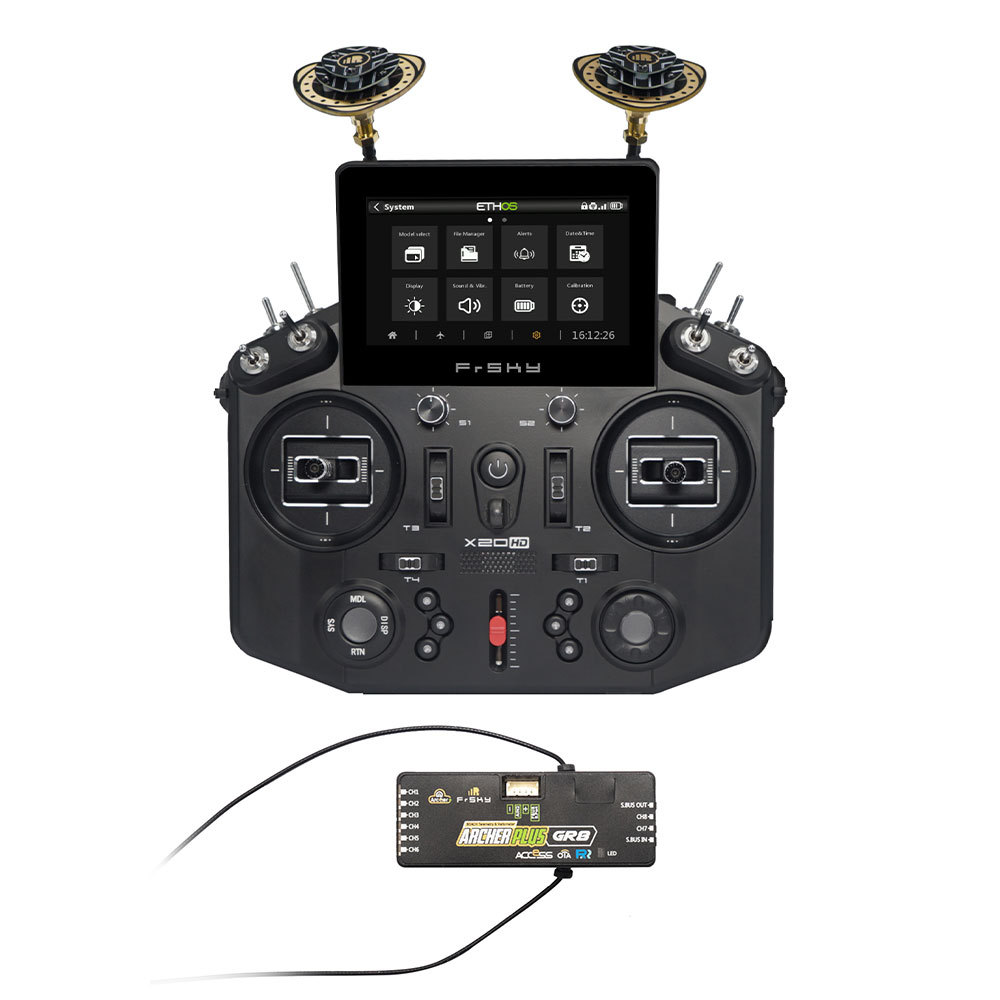 NOBRIM Tandem X20HD Updated FCC Controller Digital Telemetry Transmitter (Blue FCC) and Receiver 2.4GHz Access Points for R/C Model Airplanes (Black Remote Control)