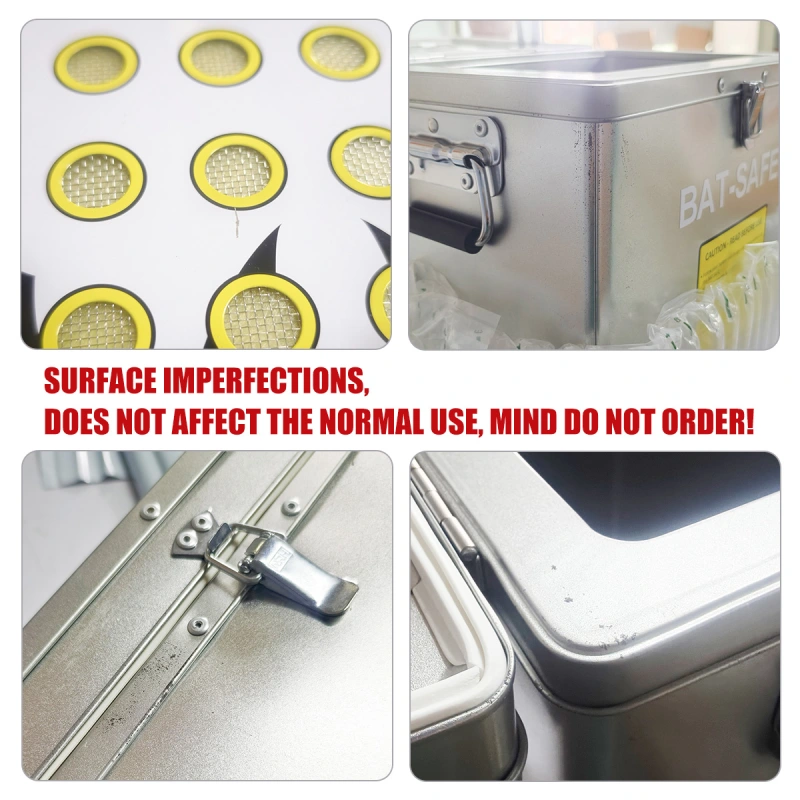 Minor blemishes Double Walled Steel Box Li Batteries Explosion-proof Box Safety Protection Case Fireproof For RC Airplane Drone FPV Car Boat