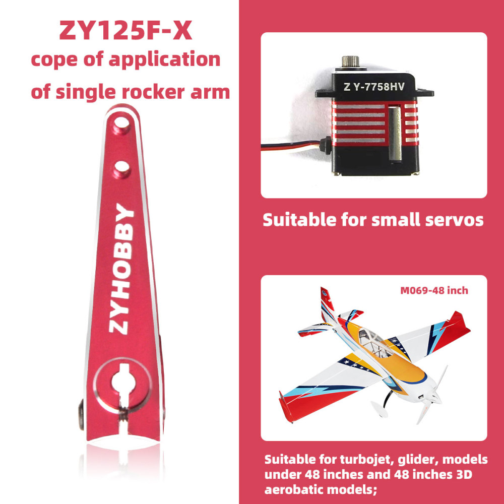 Aluminum Alloy Arm Servo Rocker Arm Gear Hole Steering 1/1.25 inch for RC Model Airplane Car Crawler