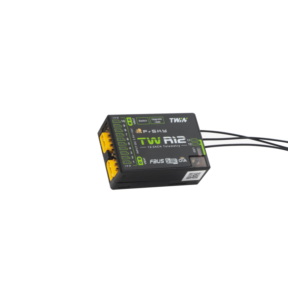 FrSky DUAL 2.4GHz TW R12 Receiver with 3 x 2.4G Antennas for Radiocommunications
