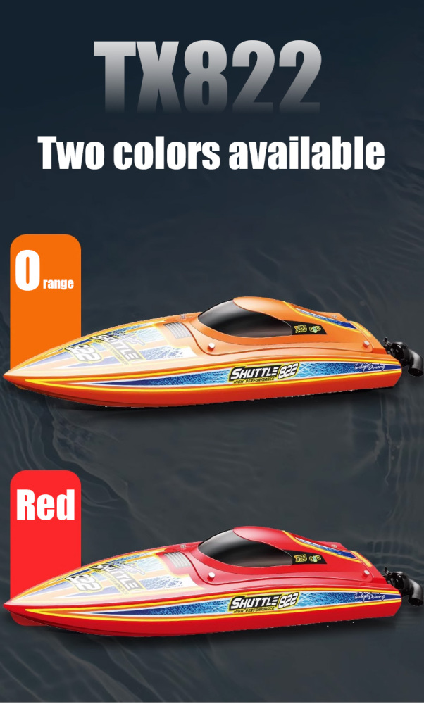 RC Boat 2.4Ghz Remote Control Boat TX822 High-speed Turbojet Model Boat