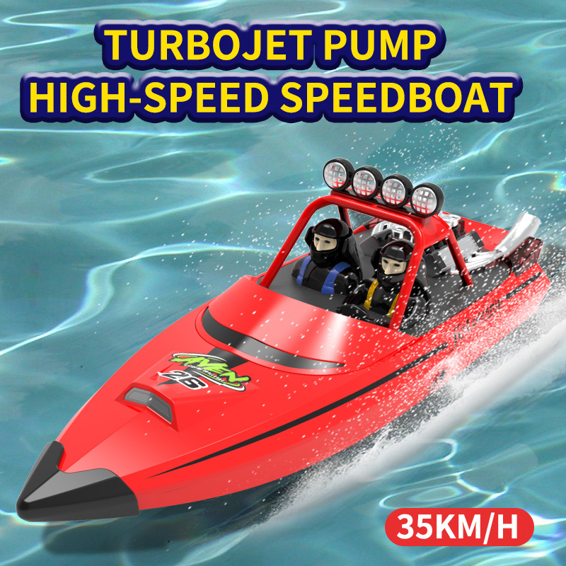 RC Boat 2.4Ghz Remote Control Boat High-speed Turbojet Speedboat Toy Boat Model for Lake and Pool