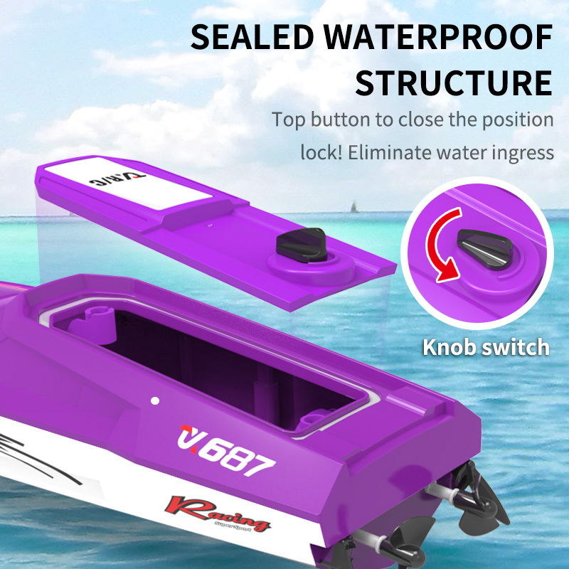 RC Boat, 2.4Ghz RC Tugboat, Toy Boat Model for Pools and Lakes with Low Battery Reminder