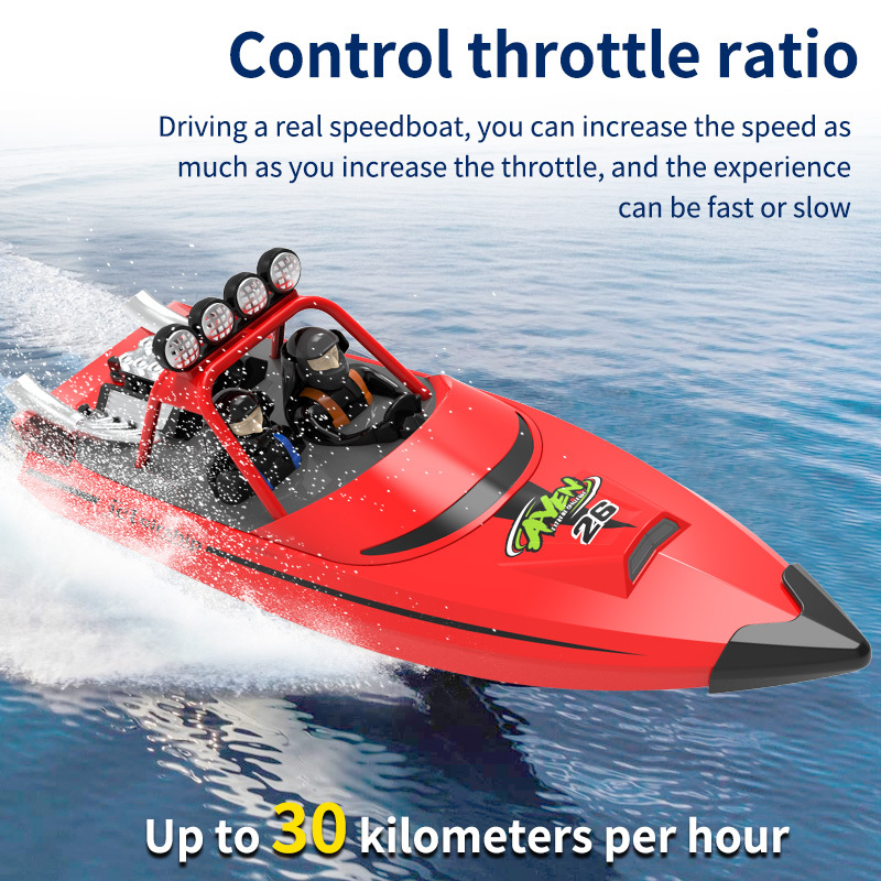 RC Boat 2.4Ghz Remote Control Boat High-speed Turbojet Speedboat Toy Boat Model for Lake and Pool