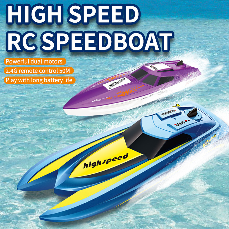 RC Boat, 2.4Ghz RC Tugboat, Toy Boat Model for Pools and Lakes with Low Battery Reminder