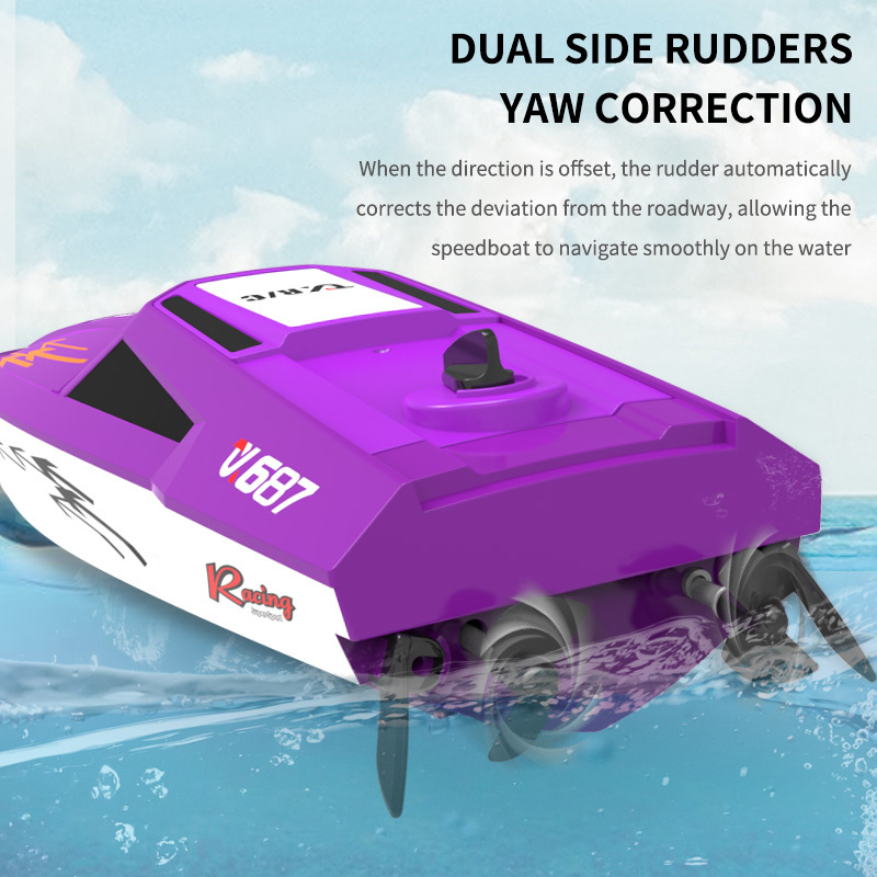 RC Boat, 2.4Ghz RC Tugboat, Toy Boat Model for Pools and Lakes with Low Battery Reminder