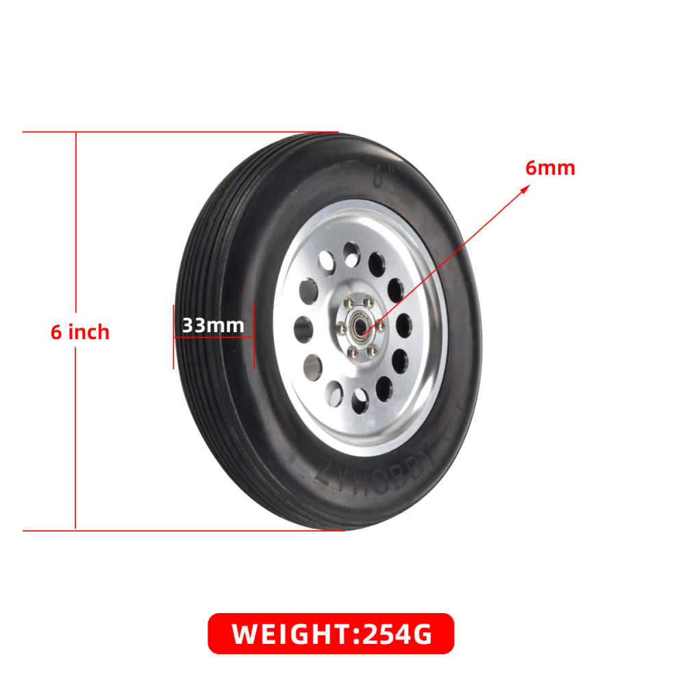 ZYHOBBY Rubber Wheel 5inch 6inch Suitable for RC airplane models
