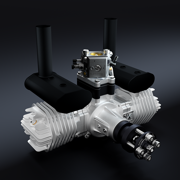 EPHIL XG-Series X-Series 76cc Capacity (Spark Plug Gasoline Engine) Twin Cylinders, Rear-Mounted Suitable for oil-powered aircraft