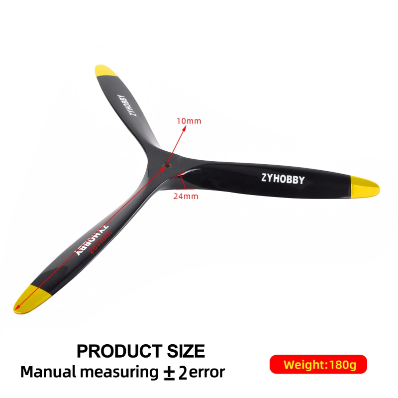 21*12inch Wooden Propeller Three-Blade Oil-Powered Positive Propeller  Black